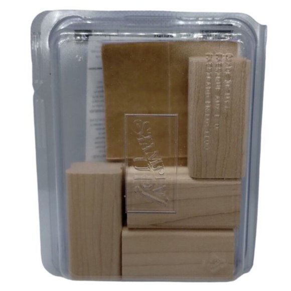 Stampin Up Small Script 4 Piece Rubber Stamp Kit Unmounted 2005 Sayings Phrases - Picture 4 of 4